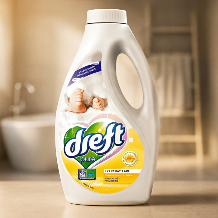 Гель для прання дитячої білизни Dreft Pure, 1.375 мл (25 прань) (801626) - 